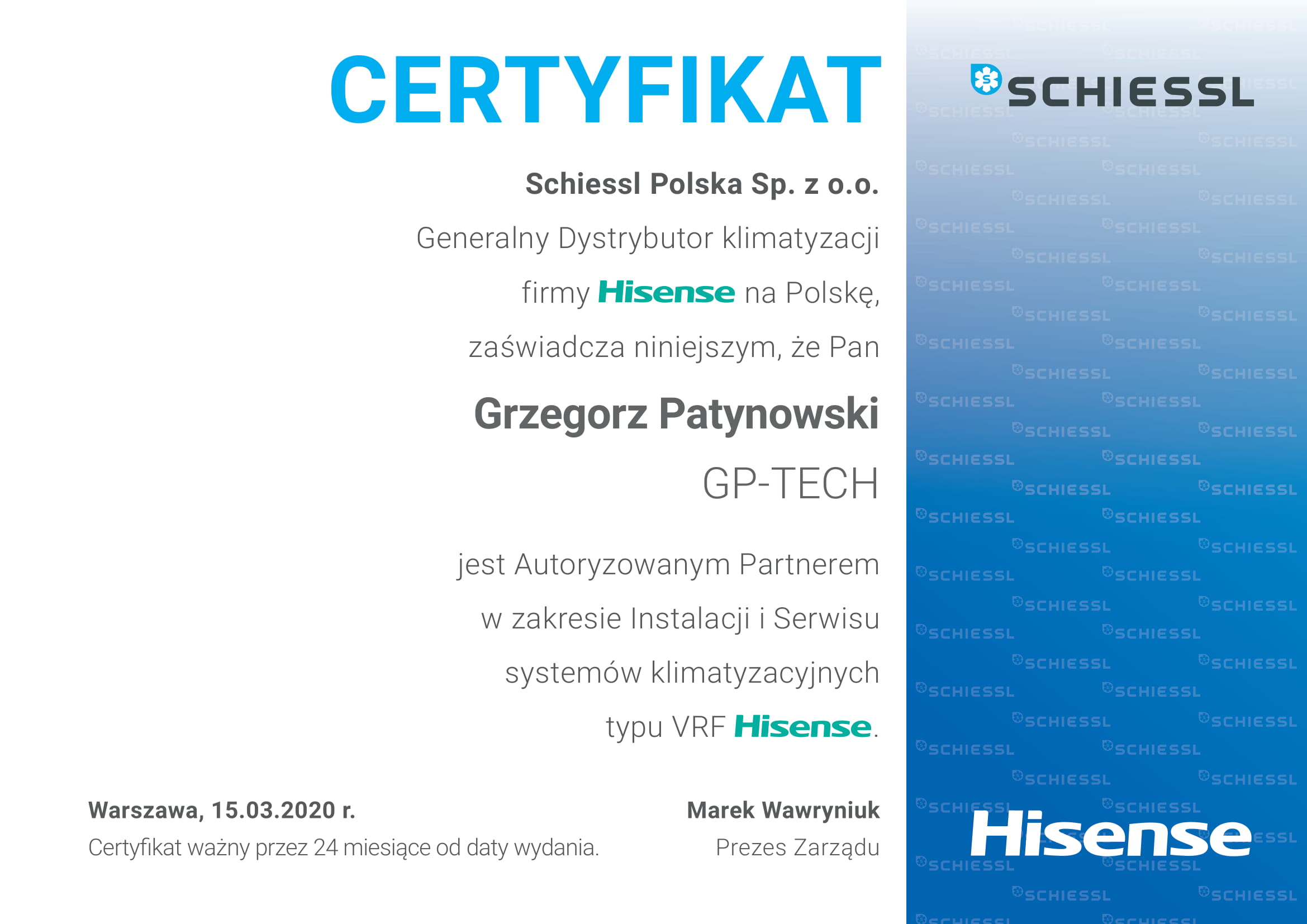 certyfikaty hisense 2